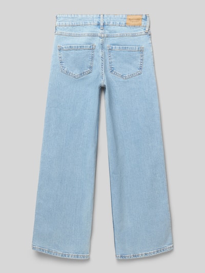 Produktfoto, Wide Fit High Waist Jeans aus Baumwoll-Mix von Abercrombie&Fitch, hellblau, 5-Pocket-Design, Label-Patch, strukturierter Denim