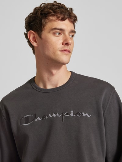 CHAMPION Sweatshirt mit Label-Stitching Anthrazit 3