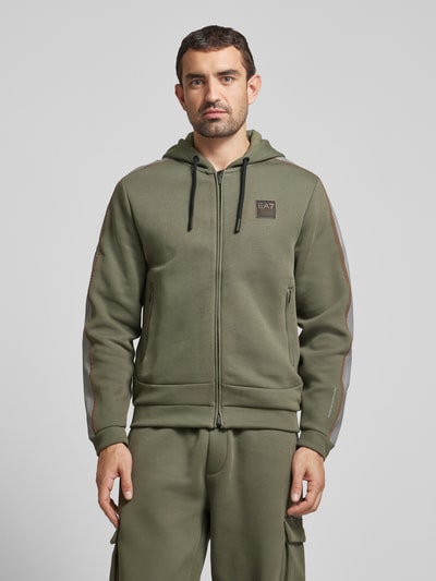 EA7 Emporio Armani Sweatjacke mit Label-Patch Oliv 4