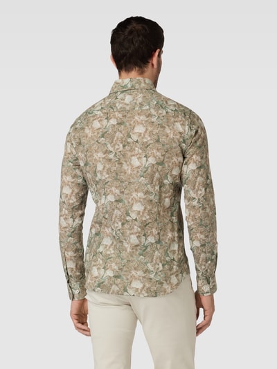 JOOP! Collection Slim fit vrijetijdsoverhemd met all-over print Olijfgroen - 5