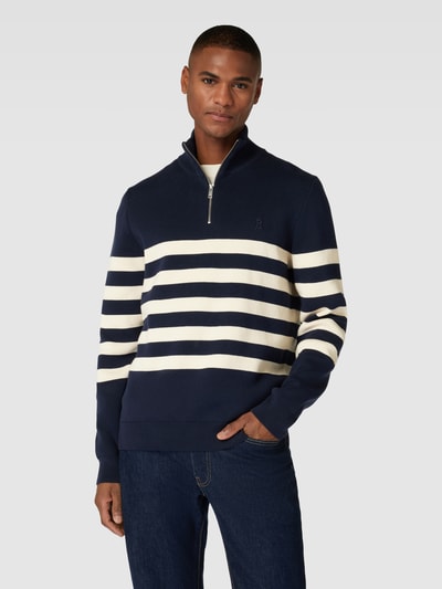 Armedangels Gebreide pullover met opstaande kraag, model 'AALFREDOS' Marineblauw - 4