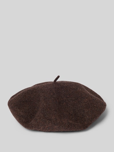 Loevenich Baskische baret van zuivere wol Donkerbruin - 1