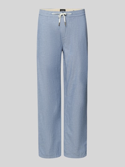 Produktfoto, Jogpants aus Baumwoll-Leinen-Mix Modell 'WARREN' von Scotch & Soda in Hellblau, Regular Fit, elastischer Bund, glatte Textur