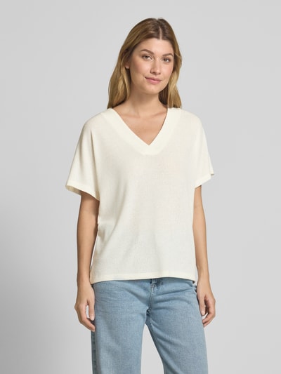 Soyaconcept T-shirt met V-hals, model 'Delia' Offwhite - 4