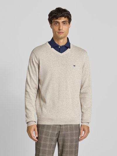 Fynch-Hatton Strickpullover mit Logo-Detail Offwhite 4