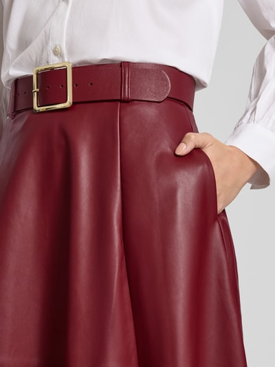 GUIDO MARIA KRETSCHMER WOMAN Midirok met riem, model 'Sally' Donkerrood - 3