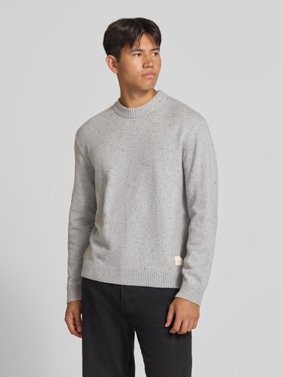JACK & JONES Regular Fit Strickpullover mit Rundhalsausschnitt Hellgrau 4