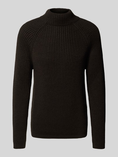 Drykorn Gebreide pullover met alpaca, model 'ARVID' Donkerbruin - 2