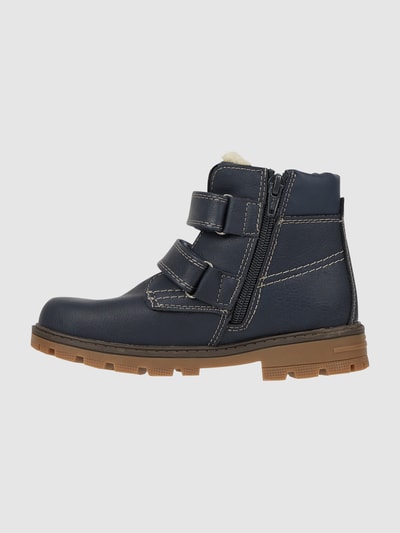 Tom Tailor Boots in leerlook met voering van teddybont  Marineblauw - 3