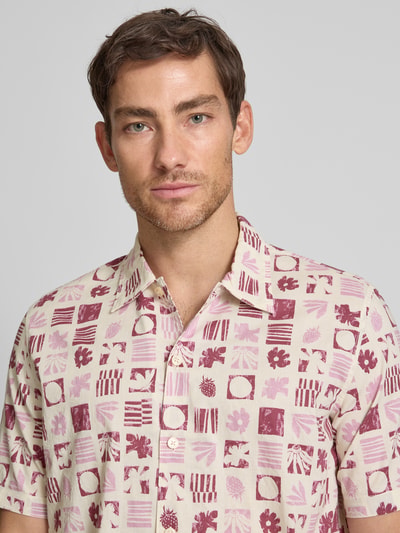 Marc O'Polo Regular Fit Freizeithemd aus reiner Baumwolle  Bordeaux 3