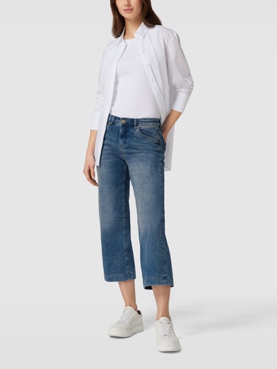 MAC Straight Fit Jeans-Culotte mit Label-Patch Modell 'Rich' Blau 1