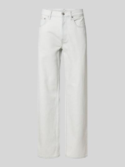 Produktfoto, Straight Fit Jeans im Used-Look von Calvin Klein Jeans aus Reine Baumwolle in Weiß mit Eingrifftaschen, Bundweite 44 cm, Innenbeinlänge 78 cm