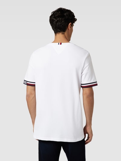 Tommy Hilfiger T-shirt z paskami w kontrastowym kolorze Biały 5