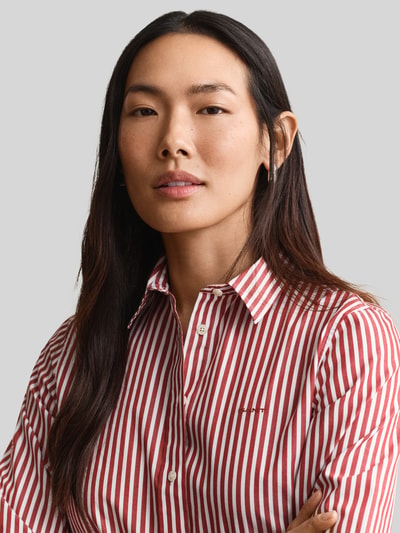 GANT Regular Fit Hemdbluse mit Logo-Stitching Rostrot 3