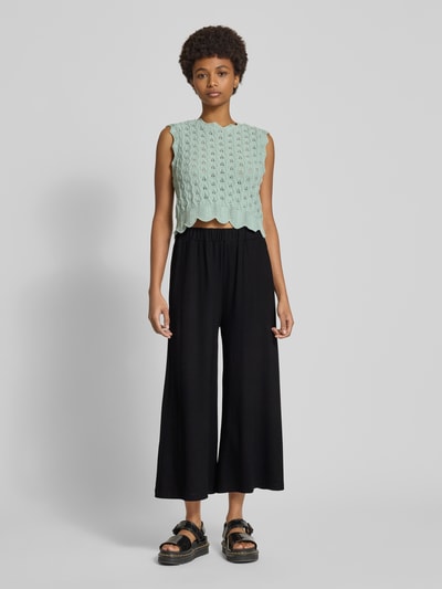 Marc O'Polo DENIM Wide Leg Stoffhose mit verkürztem Schnitt Black 1