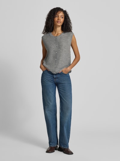 s.Oliver RED LABEL Regular Fit Strickweste mit Alpaka-Anteil Hellgrau Melange 1