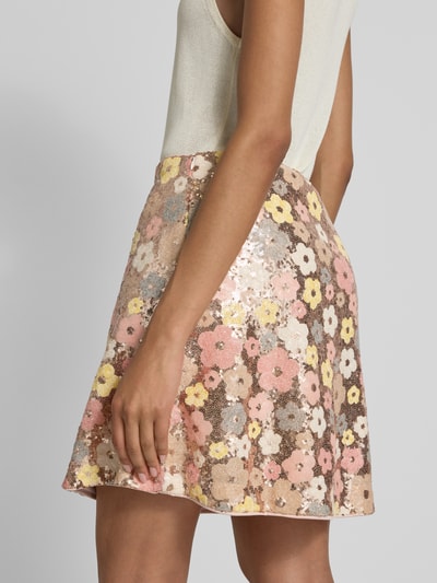 YAS High Waist Minirock mit Pailletten Modell 'LALEA' Rosa 3