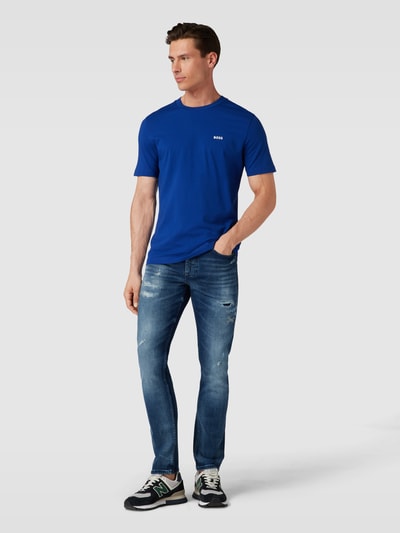 BOSS Orange Slim Fit Jeans im Destroyed-Look Modell 'Delaware' Blau 1