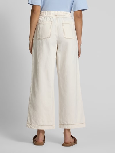 MAERZ Muenchen Wide fit stoffen broek met elastische band Offwhite - 5