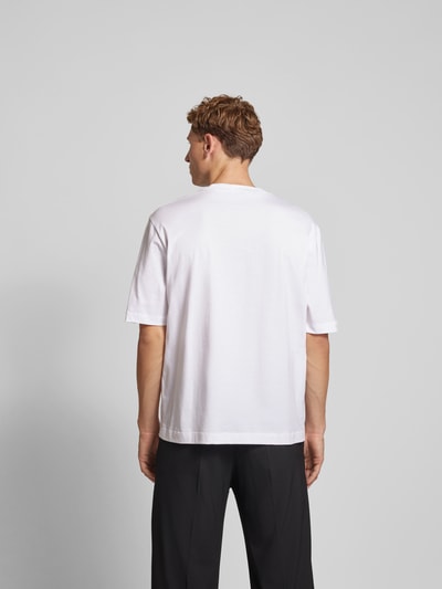 Filippa K T-Shirt mit geripptem Rundhalsausschnitt Weiss 5