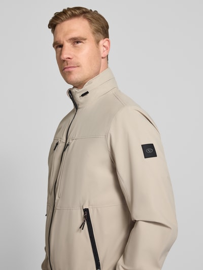 Tom Tailor Regular Fit Funktionsjacke mit Schalkragen Offwhite Melange 3