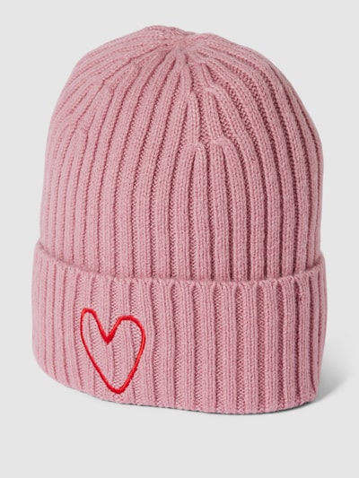 Jake*s Casual Beanie met motiefstitching Roze - 1