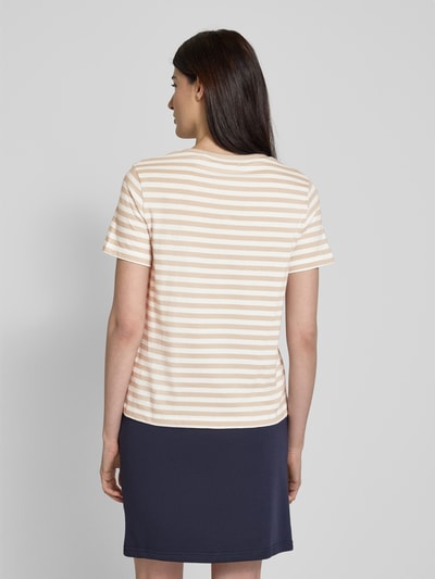 Gant T-Shirt mit Label-Stitching Sand 5