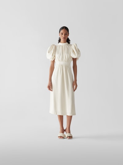 ROTATE BIRGER CHRISTENSEN Cocktailkleid mit Puffärmeln Weiß 1