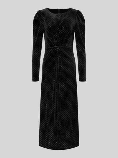 YAS Sukienka koktajlowa z aksamitu z dodatkiem moheru model ‘HELLA’ Metaliczny czarny 2