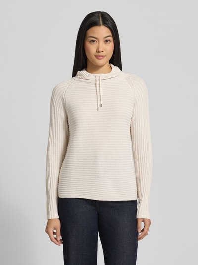 monari Strickpullover mit Stehkragen Ecru 4