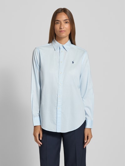 Polo Ralph Lauren Hemdbluse mit Knopfleiste Hellblau 4