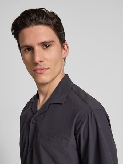JAKE*S STUDIO MEN Freizeithemd mit Druckknopfleiste Metallic Blue 3