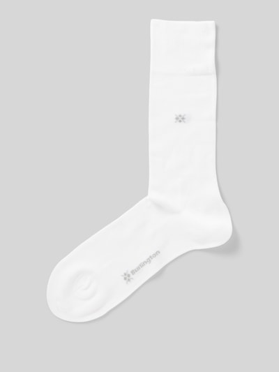 Burlington Socken mit Label-Print Modell 'Dublin' Weiss 1