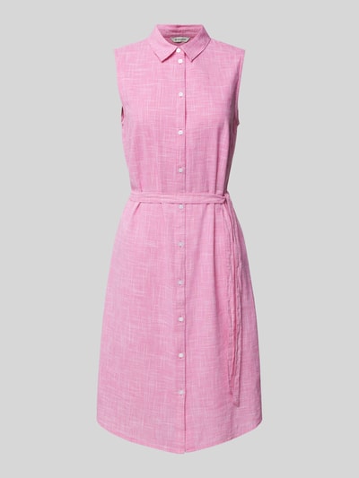 Tom Tailor Knielanges Kleid mit Hahnentrittmuster Pink Melange 2