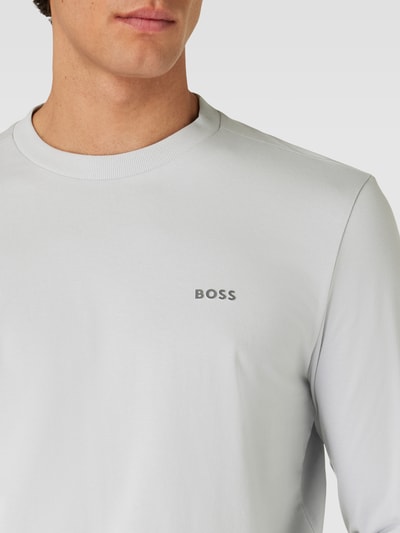 BOSS Green Shirt met lange mouwen en labelprint Lichtgrijs - 3