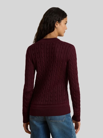 Lauren Ralph Lauren Pullover mit Logo-Stitching Modell 'MEREN' Bordeaux 5