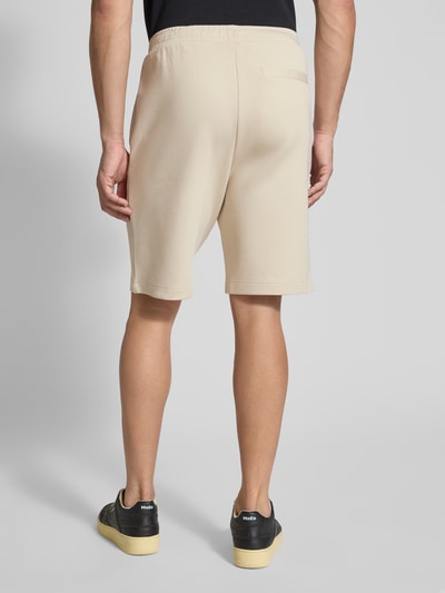 BOSS Green Regular fit sweatshorts met elastische band, model 'Headlo' Beige - 5