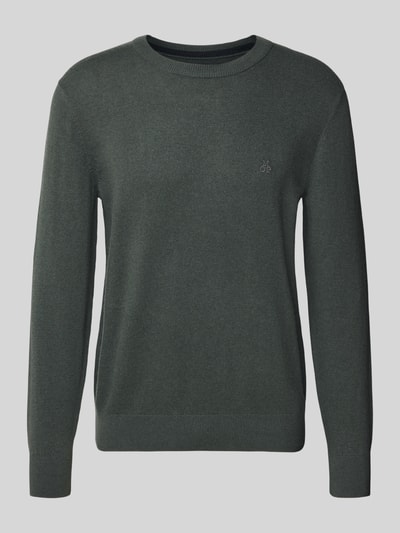 Marc O'Polo Regular fit pullover van katoenmix met scheerwol Grafiet - 2