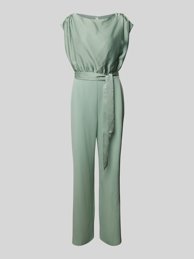 Swing Jumpsuit mit Bindegürtel Hellgruen 2