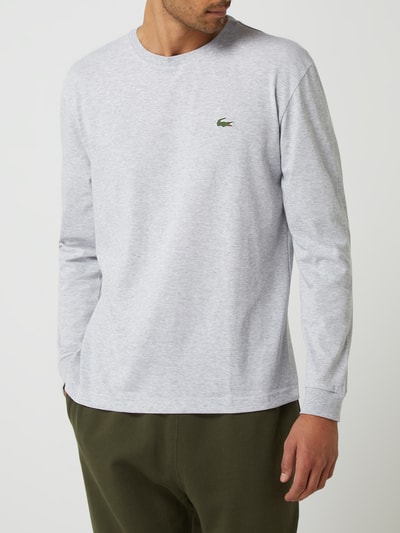 Lacoste Longsleeve mit Logo Silber Melange 4