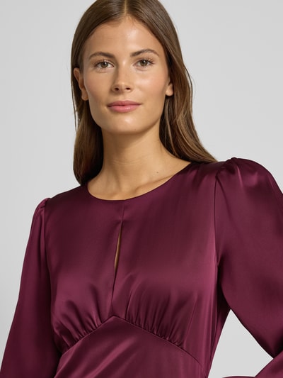 Christian Berg Woman Selection Midi-jurk van satijn met druppelvormige hals Prune - 3