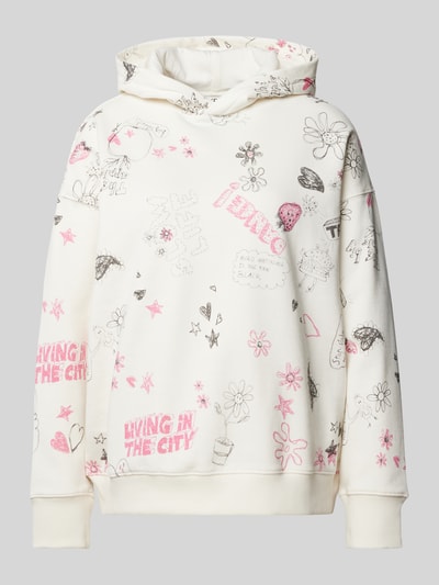 Jake*s Casual Hoodie mit Allover-Motiv-Print Offwhite 2