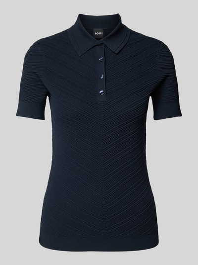 BOSS Poloshirt met korte knoopsluiting, model 'Fointa' Marineblauw - 2