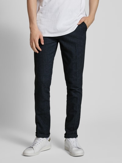 Jack & Jones Slim fit chino met persplooien, model 'MARCO' Marineblauw - 4