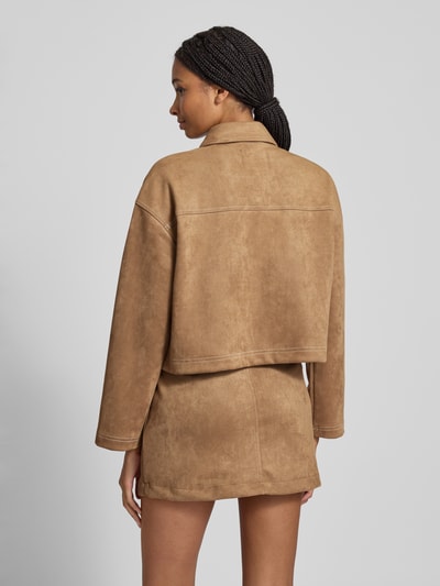 Only Oversized jack in wildleerlook, model 'STINA' Zand - 5