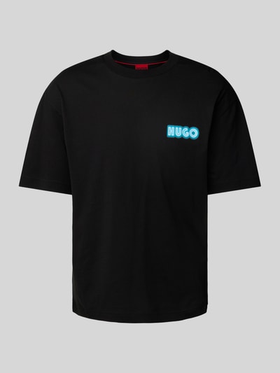 HUGO T-Shirt mit Label-Print Modell 'Duwood' Black 2