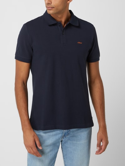 s.Oliver RED LABEL Koszulka polo o kroju regular fit z piki  Granatowy 4