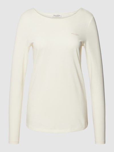 Marc O'Polo Longsleeve aus Baumwolle mit Label-Detail Offwhite 2