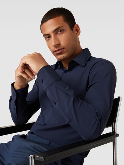 BOSS Slim Fit Business-Hemd mit Kentkragen Modell 'Hank' Marine 3