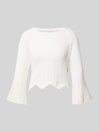 ONLY Regular Fit Strickpullover aus Baumwoll-Mix Modell 'NOLA LIFE' Offwhite 2
